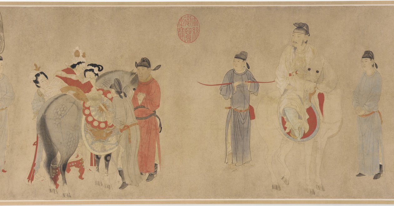 Consort Yang Mounting a Horse, Late Yuan or Early Ming Dynasty by Qian Xuan