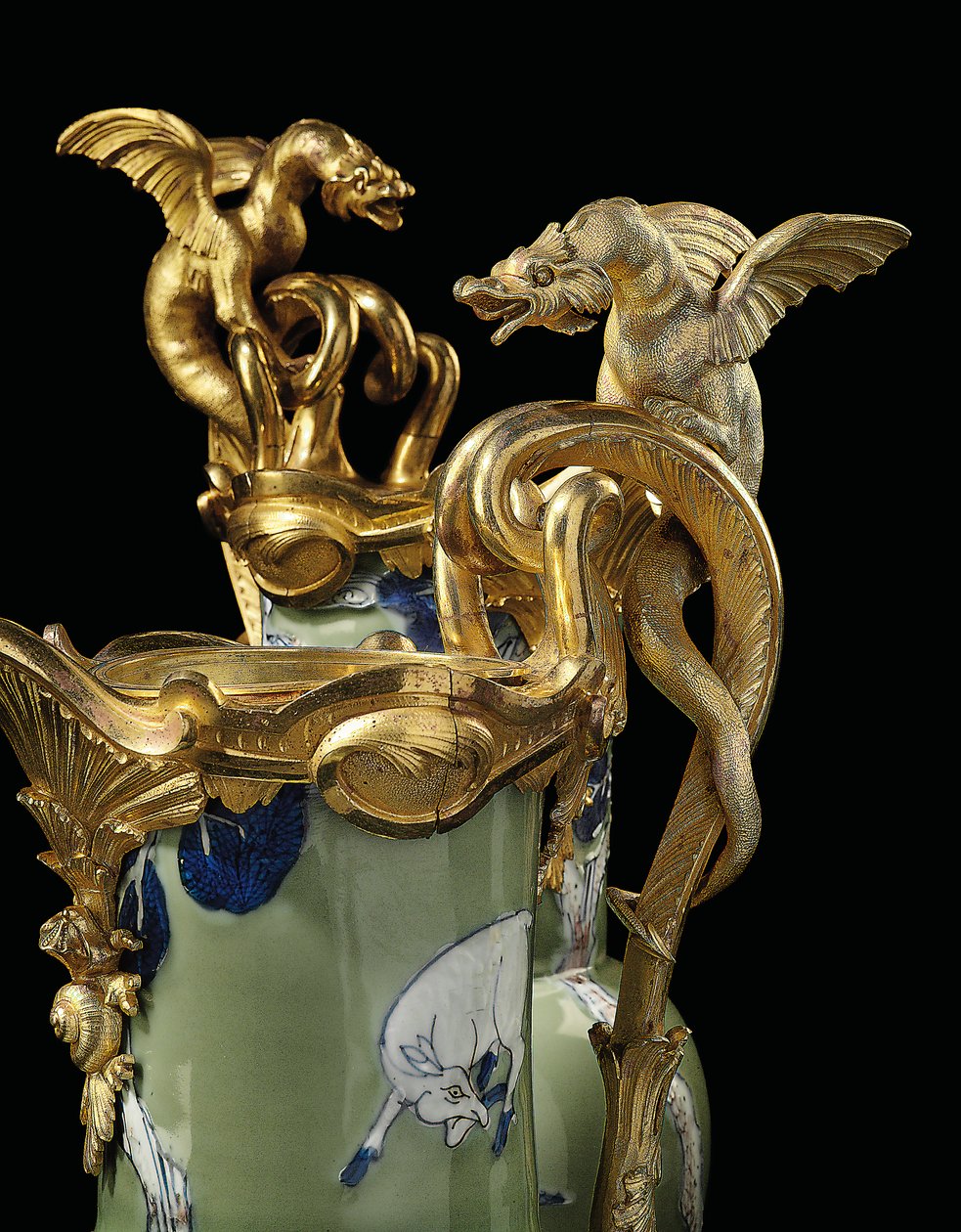 A Pair of Louis XV Ewers by Qing Dynasty - Kangxi Period Chinese School