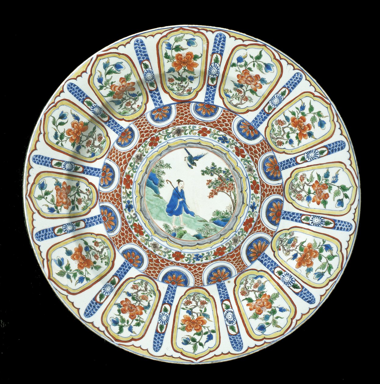 A Large Verte Imari Dish, Kangxi Period by Qing Dynasty Chinese School