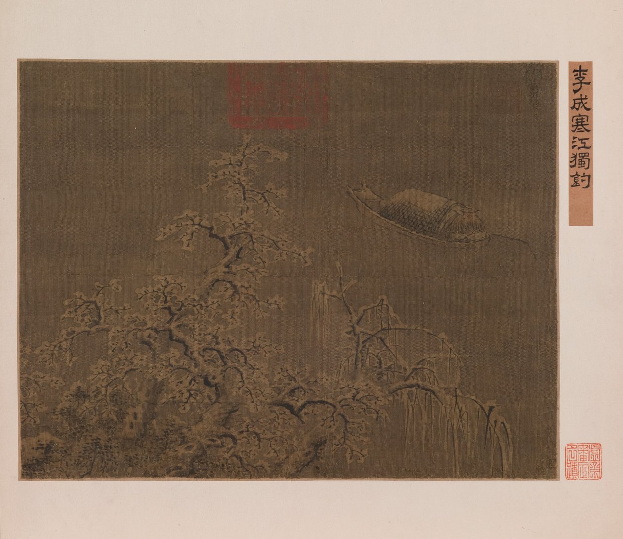 Fishing Alone in an Icy River by Qing Dynasty Chinese School