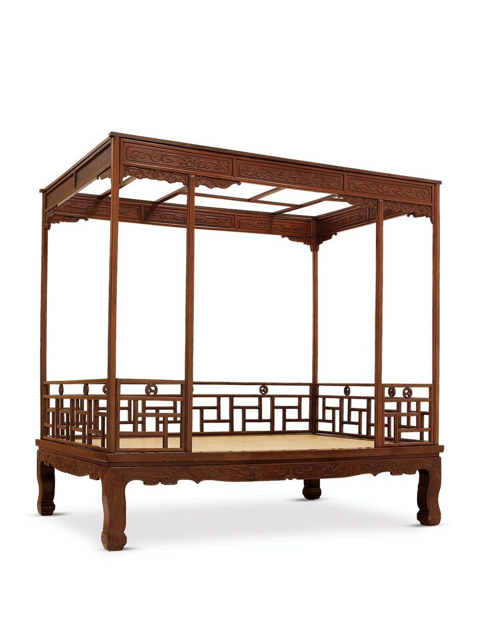 Huanghuali six-post canopy bed, Jiazichuang Qing Dynasty by Qing Dynasty Chinese School