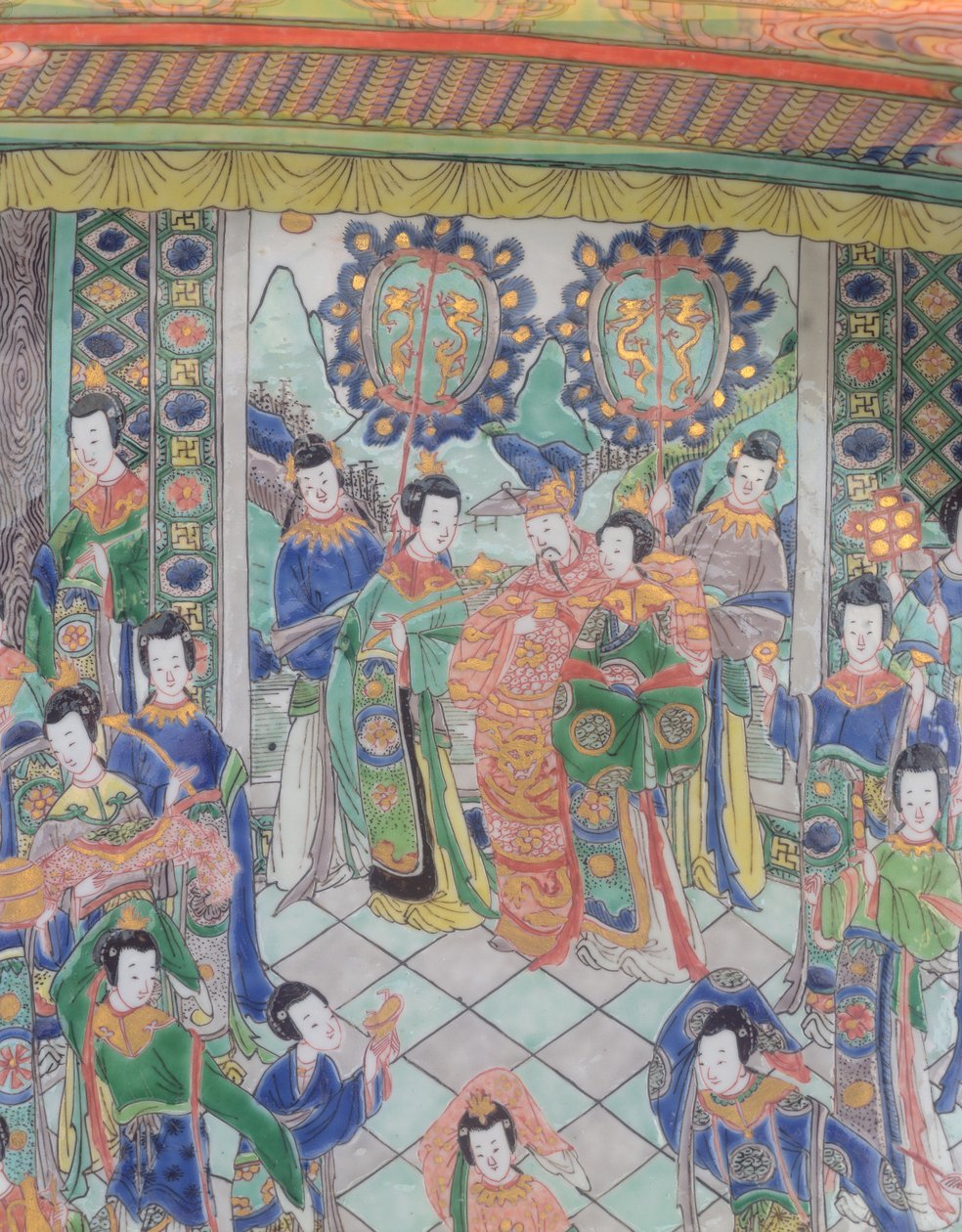 Large Famille Verte Charger, Kangxi Period (1662-1722) by Qing Dynasty Chinese School