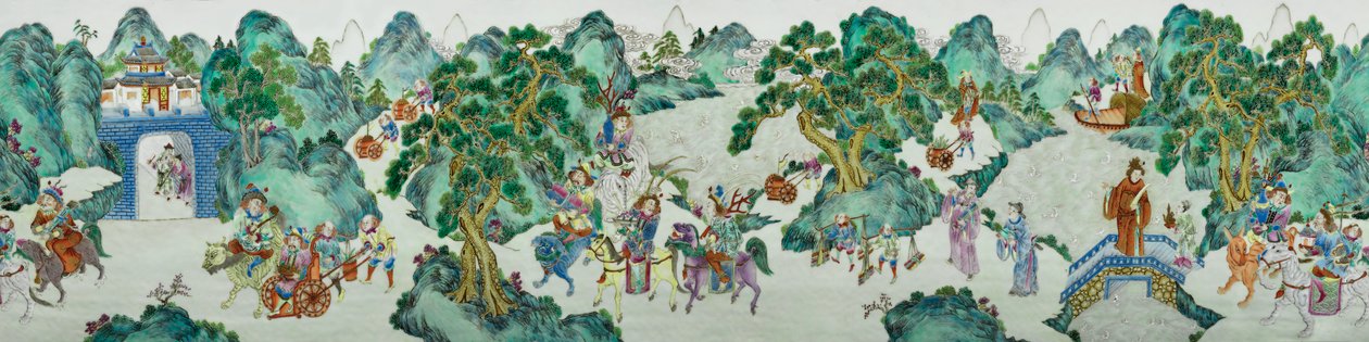 Detail from One of a Pair of Imperial Famille Rose Vases by Qing Dynasty   Jiaqing Period Chinese School