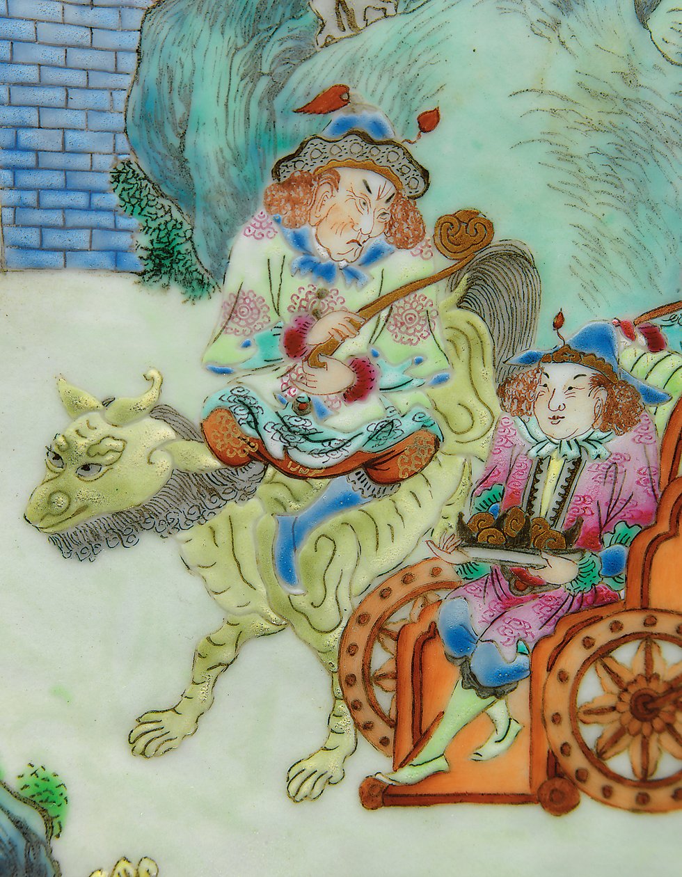 Detail from One of a Pair of Imperial Famille Rose Vases by Qing Dynasty   Jiaqing Period Chinese School