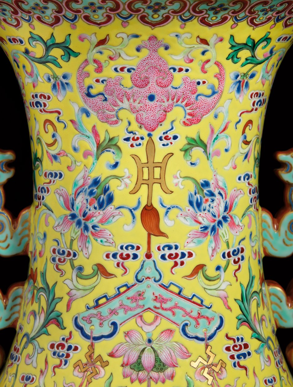 Detail from One of a Pair of Imperial Famille Rose Vases by Qing Dynasty   Jiaqing Period Chinese School