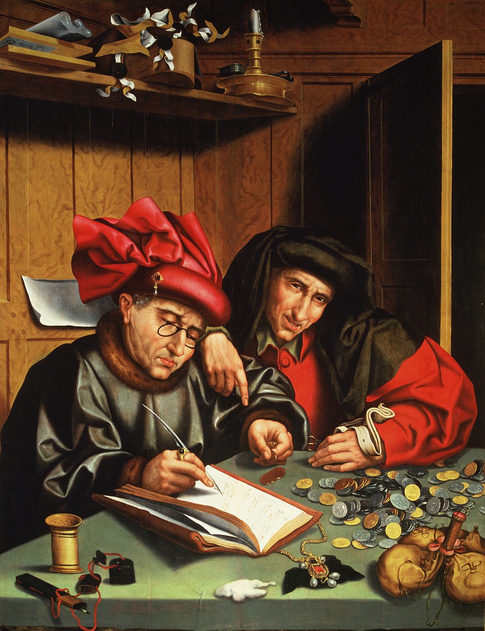 The Money Lenders by Quentin (attr. to) Massys or Metsys