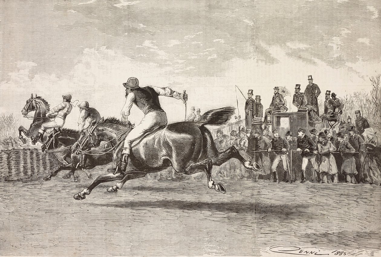 Horse race at park of Villa Arconati, Castellazzo by Quinto Cenni
