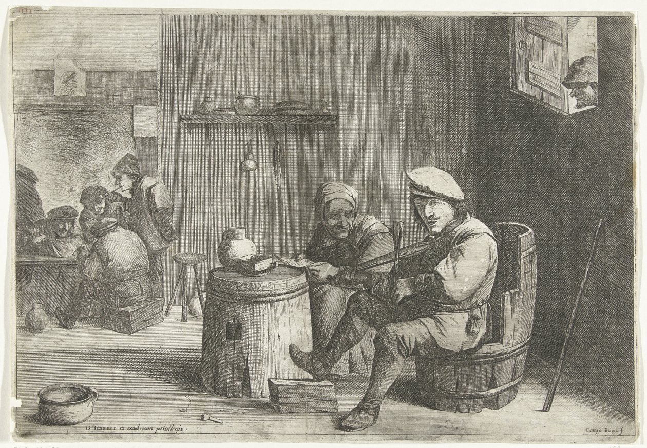 Violinist in a Tavern by Quirin Boel