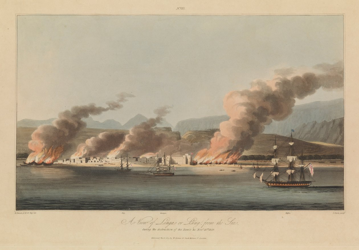 Sixteen Views of Places in the Persian Gulf Forces Against the Arabian Pirates by R. (after) Temple