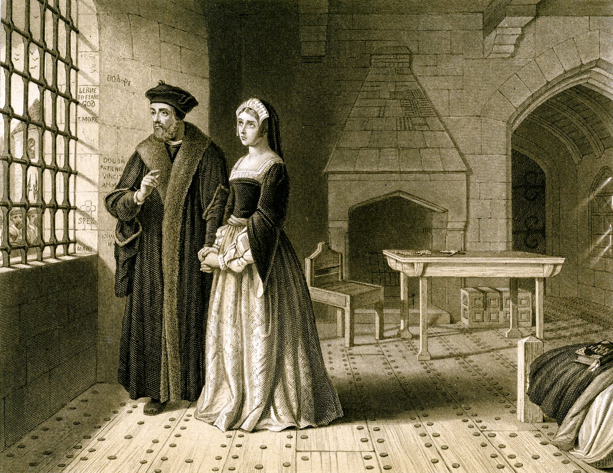 Sir Thomas More 1478-1535 and his daughter, Margaret, 19th century by R Anderson