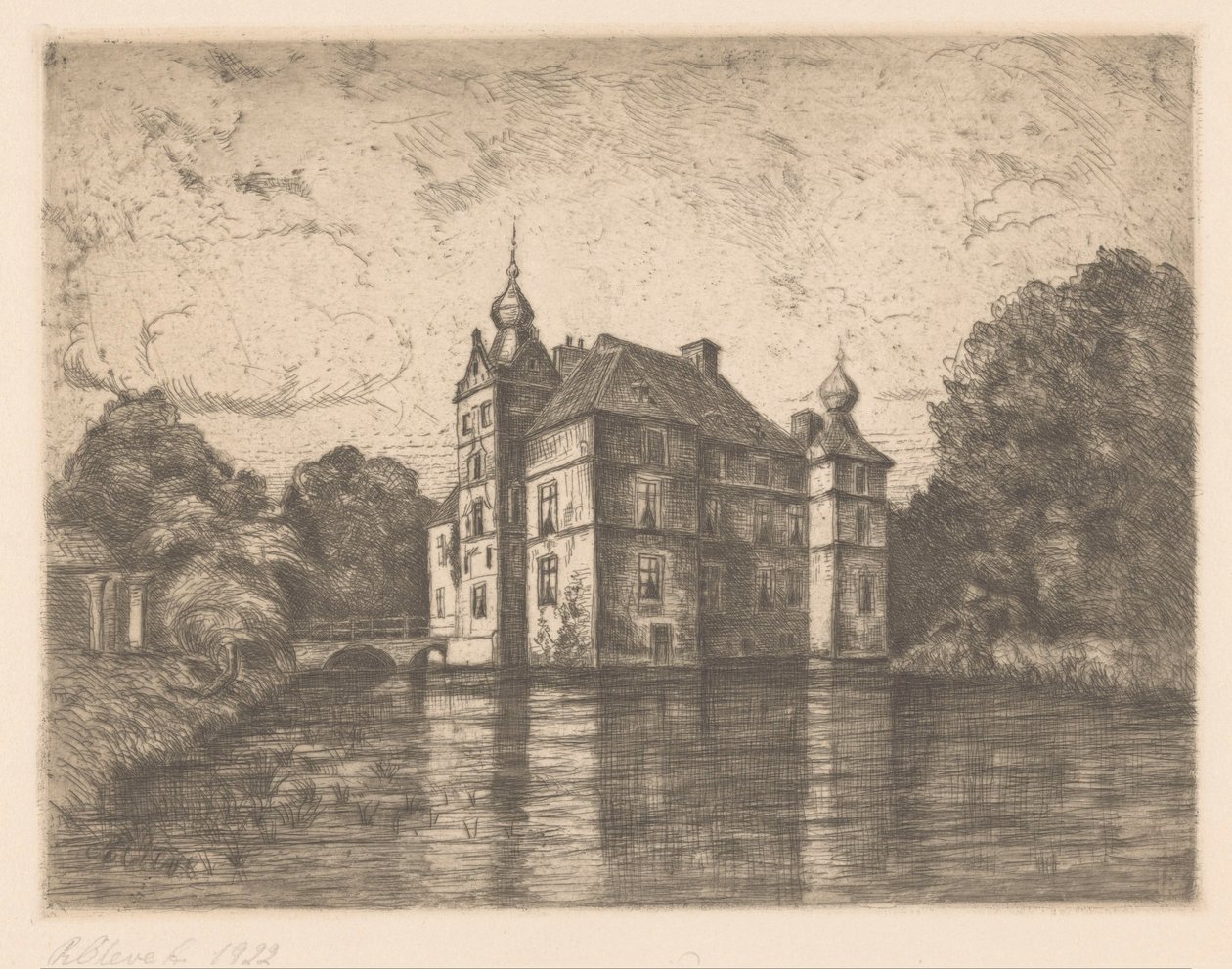 Castle De Cannenburgh by R. Cleve (signed by artist)