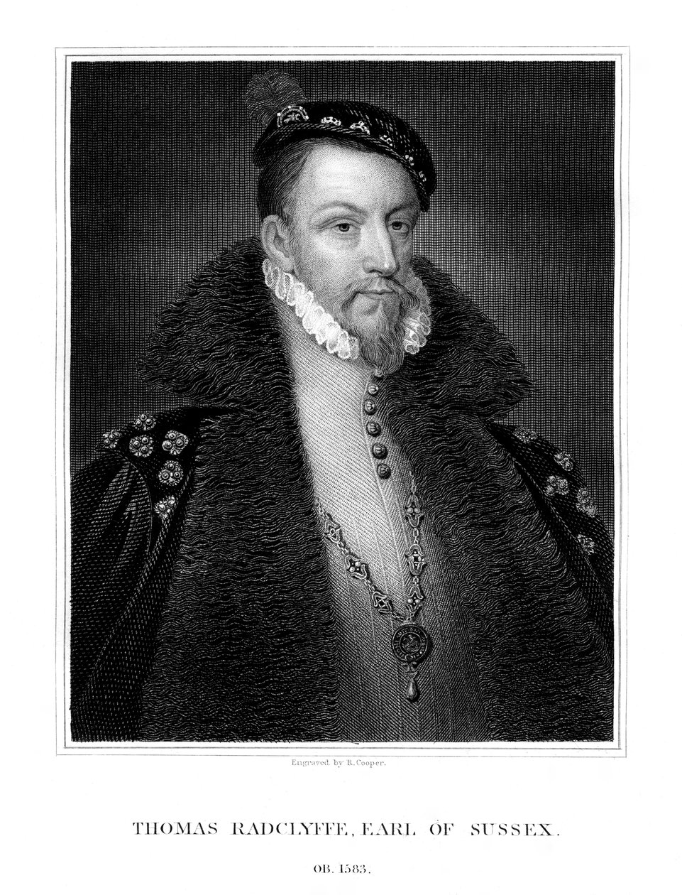 Thomas Radclyffe, 3rd Earl of Sussex, Lord-Lieutenant of Ireland by R. Cooper