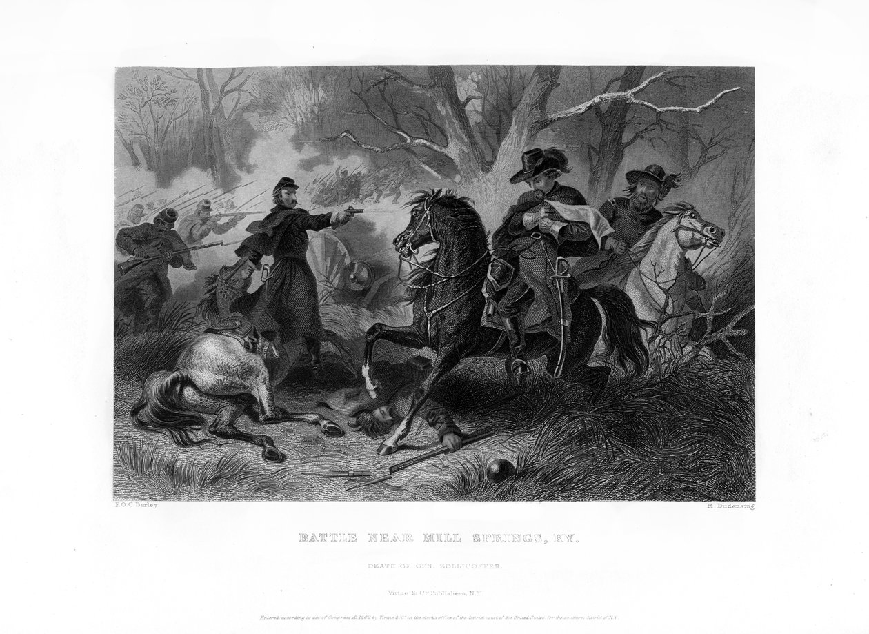 Death of General Felix Zollicoffer, Battle of Mill Springs, Kentucky, 19 January 1862 by R. Dudensing