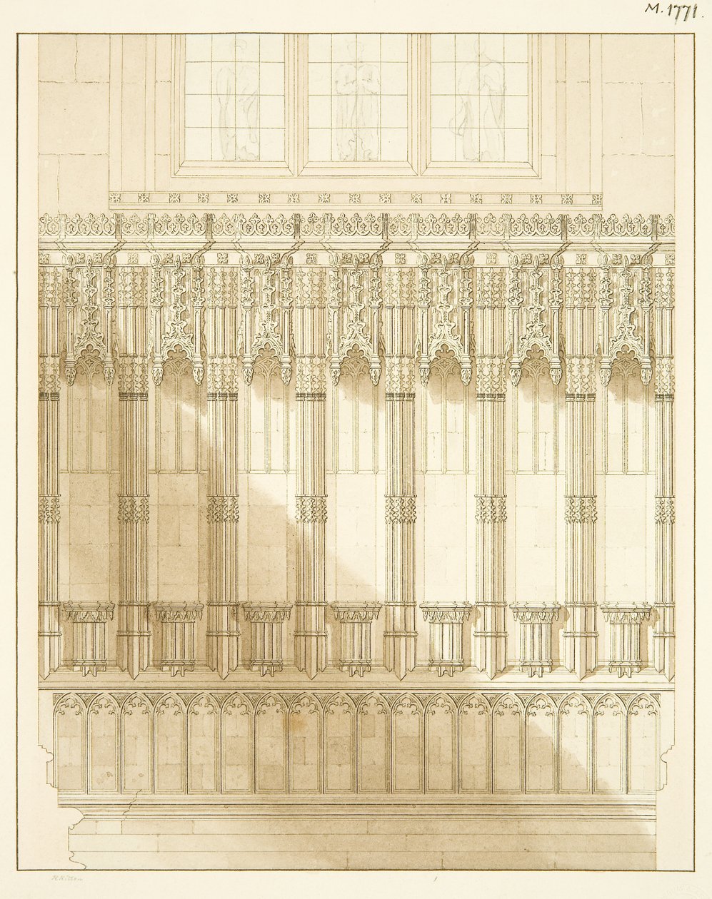 Screen at East End of North Aisle of Bristol Cathedral by R. Kitson