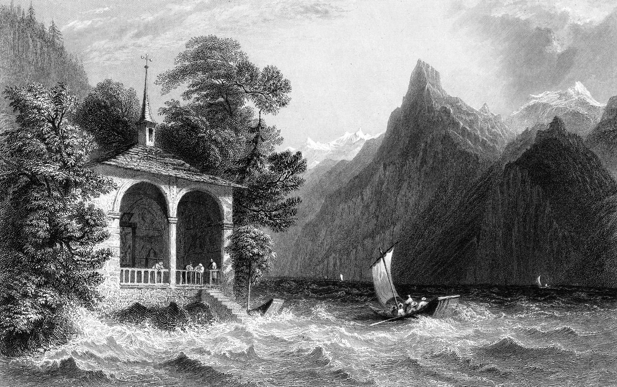 Tells Chapel, Lake Uri, Switzerland by R. Wallis