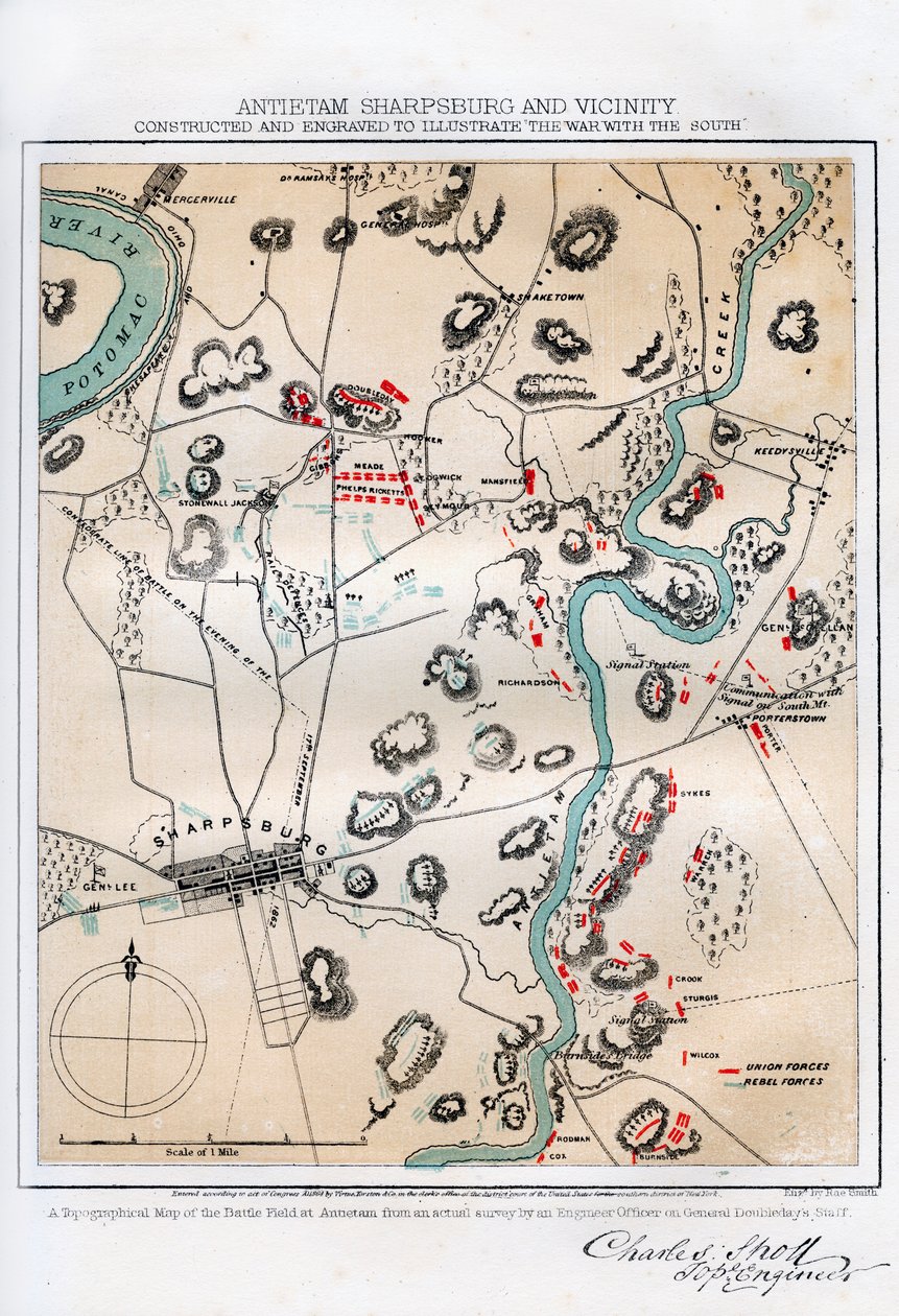 Map of Antietam, Sharpsburg and Vicinity, Maryland by Rae Smith