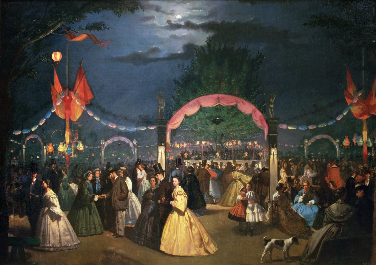 Dance Night in the Paradise Public Gardens, Madrid by Rafael Botella y Coloma