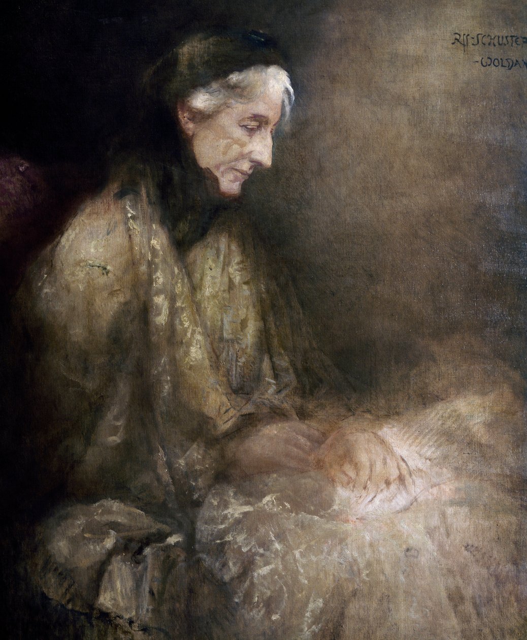 Portrait of Cosima Wagner (1838 - 1930), Daughter of Franz Liszt, Wife of Richard Wagner by Raffael Woldan Schuster