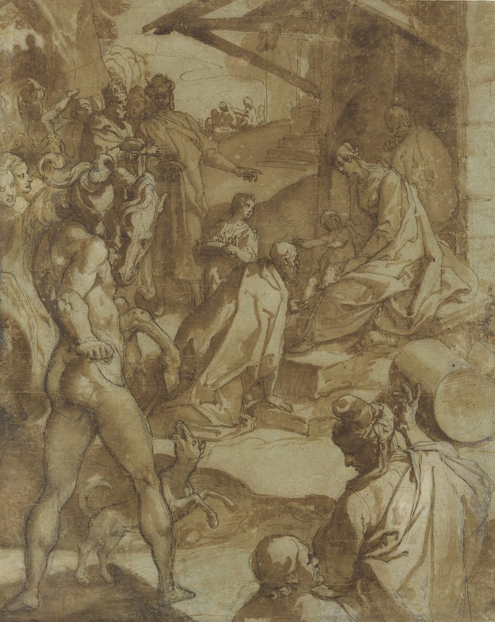 The Adoration of the Magi by Raffaellino da Reggio