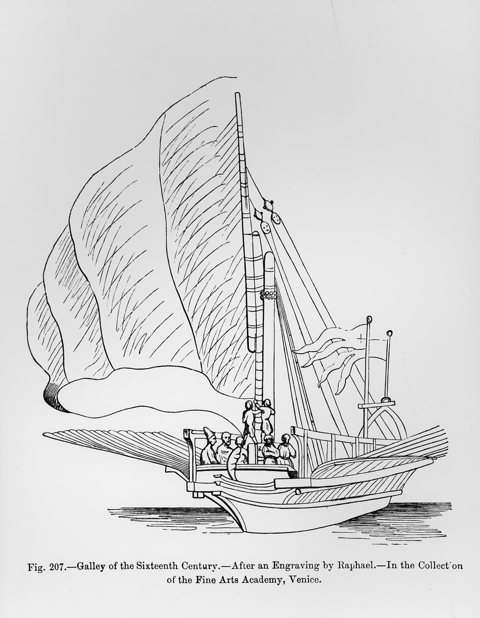 Galley of the 16th century, illustration from Science and Literature in the Middle Ages and Renaissance, written and engraved by Paul Lacroix by Raffaello Sanzio Raphael