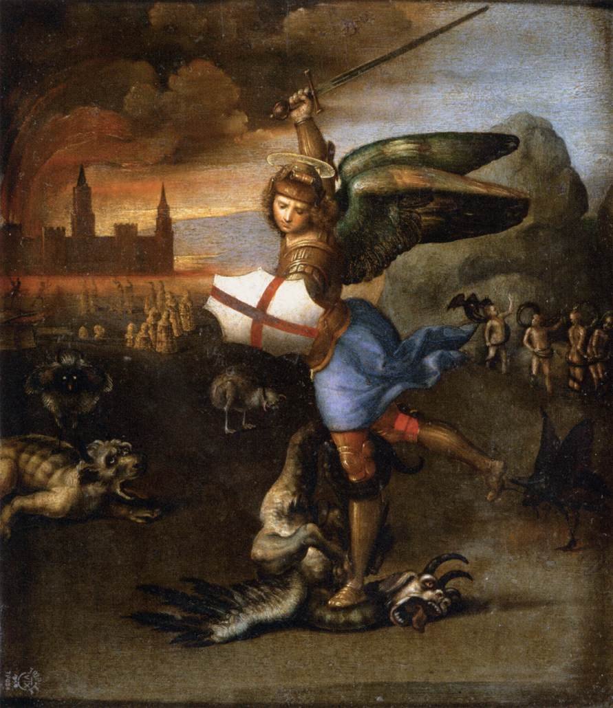 St Michael and the Dragon by Raffaello Sanzio Raphael