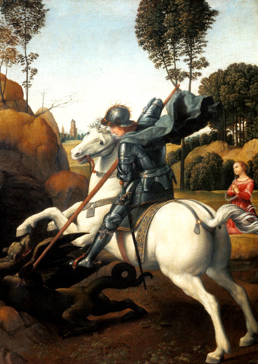 Saint George and the Dragon, c1506 by Raffaello Sanzio Raphael