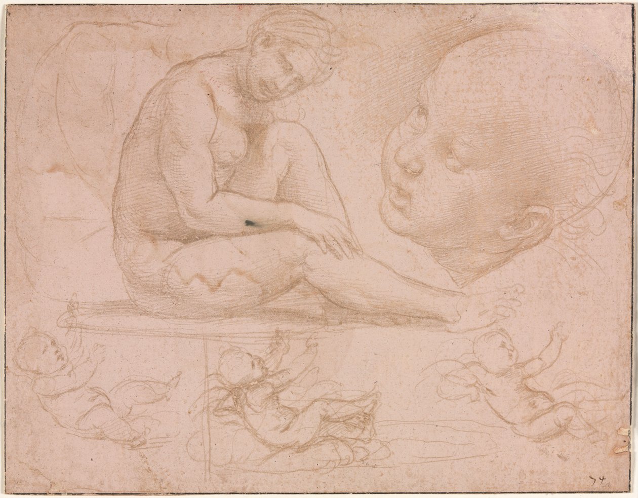 Studies of a Seated Female, Child