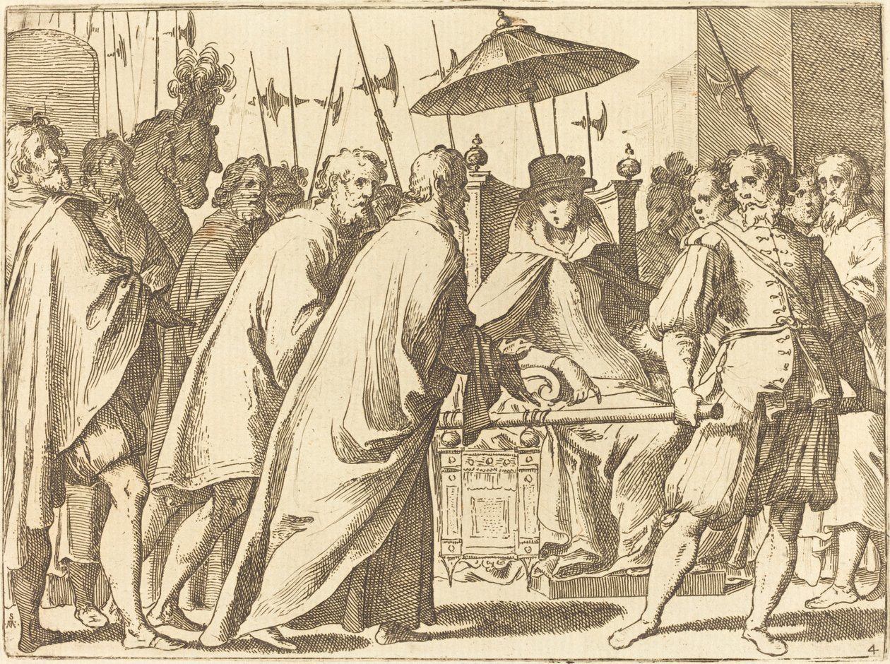 Margaret of Austria Being Carried in a Chaise by Raffaello Schiaminossi