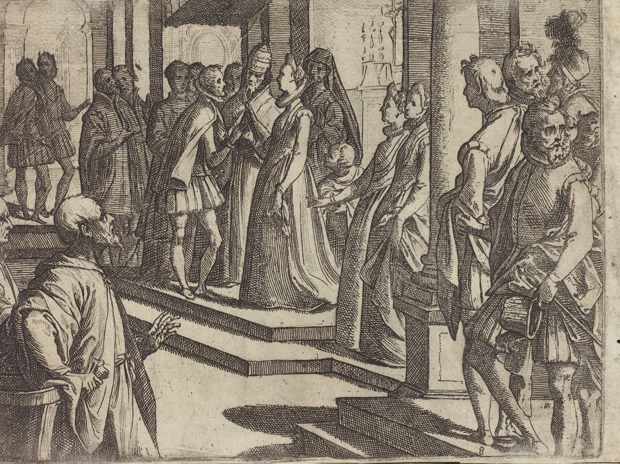 The Betrothal of Margaret of Austria to Philip III, King of Spain (verso) by Raffaello Schiaminossi