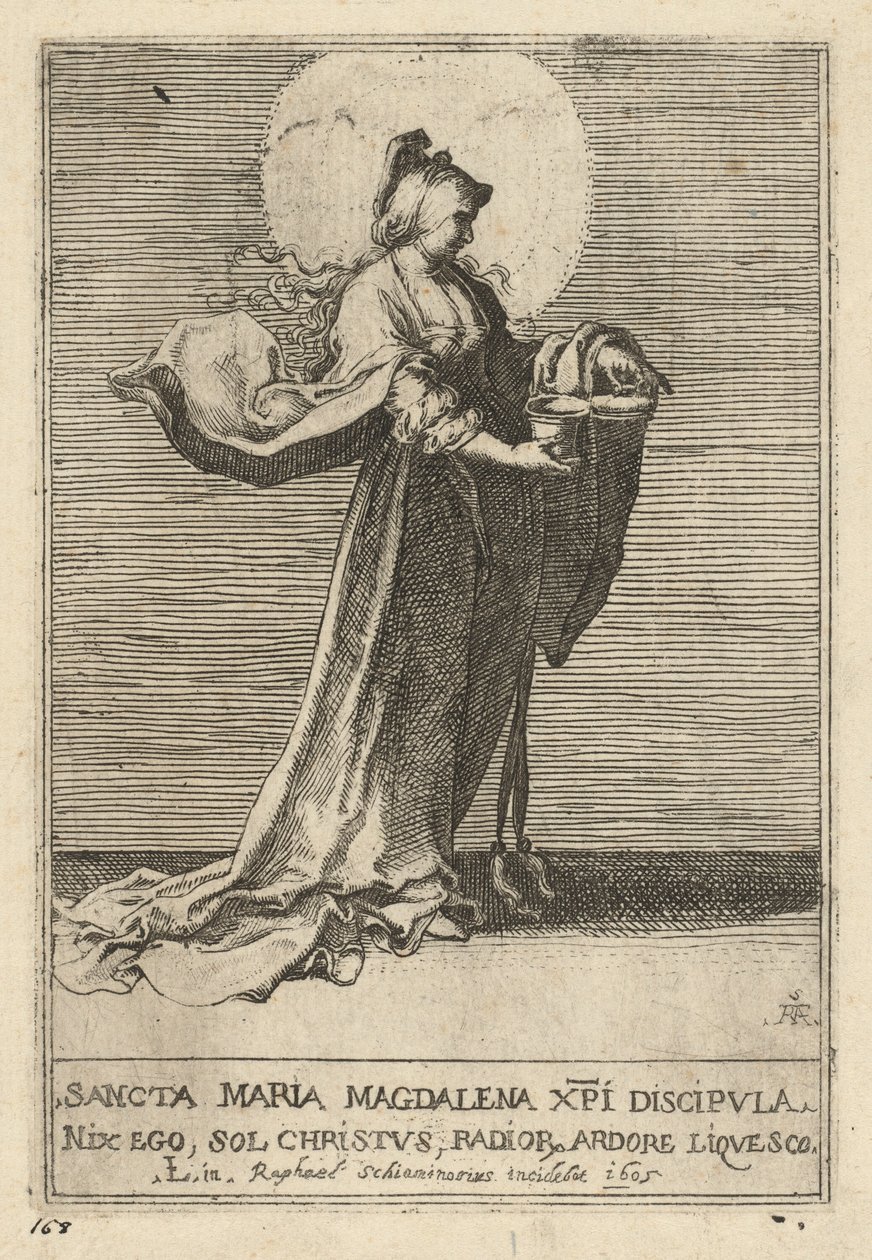 Saint Mary Magdalene by Raffaello Schiaminossi, after Lucas van Leyden
