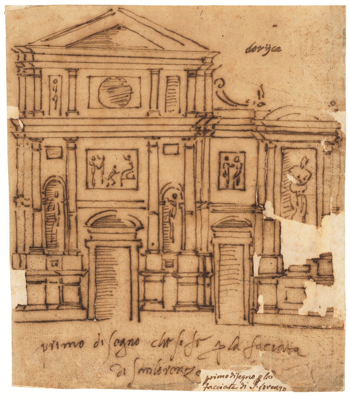 Design for the Façade of San Lorenzo, Florence by Raffaello da Montelupo