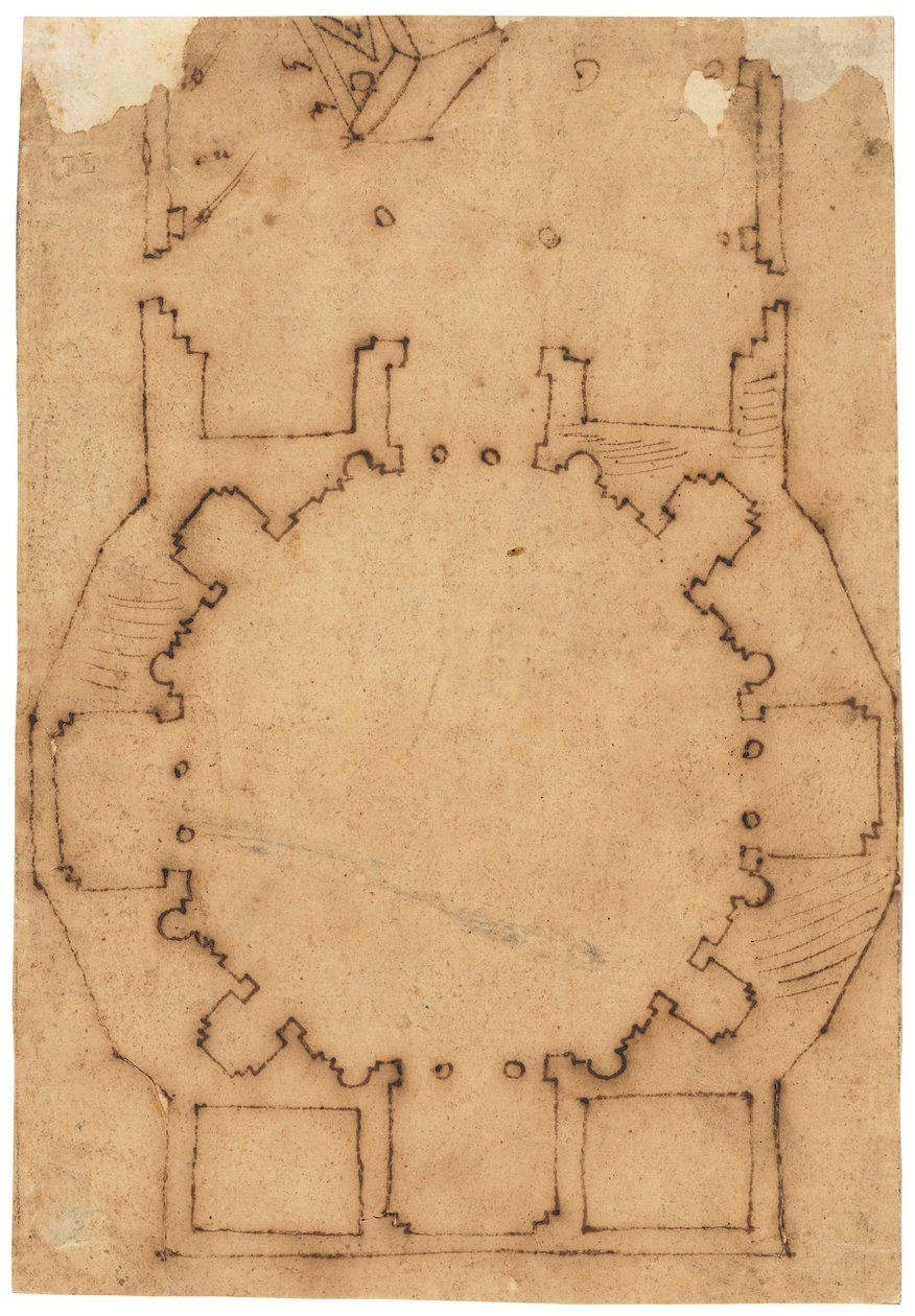 The Ground Plan of a Church by Raffaello da Montelupo