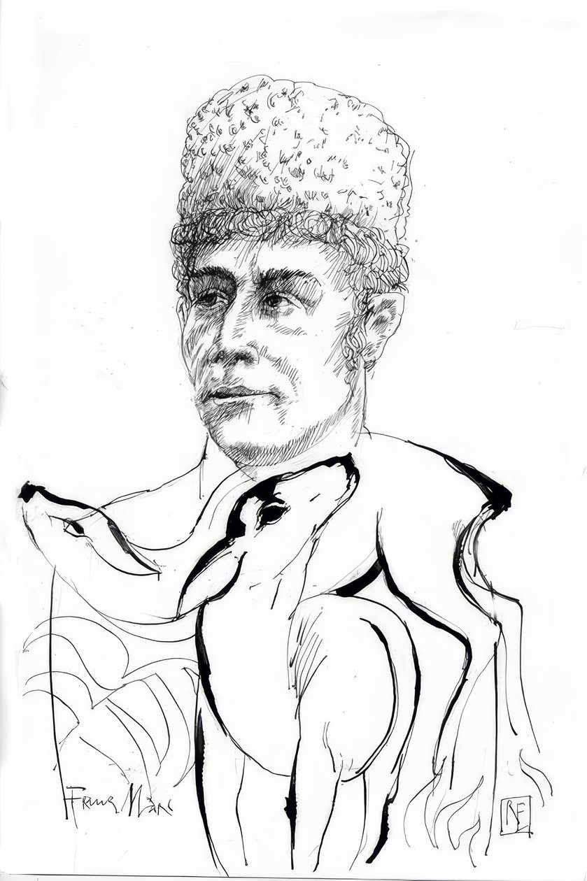 Franz Marc / Drawing by Rainer Ehrt by Rainer Ehrt