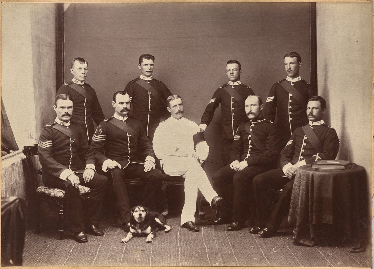 Captain Watkins and Non-Commissioned Officers by Raja Deen Dayal