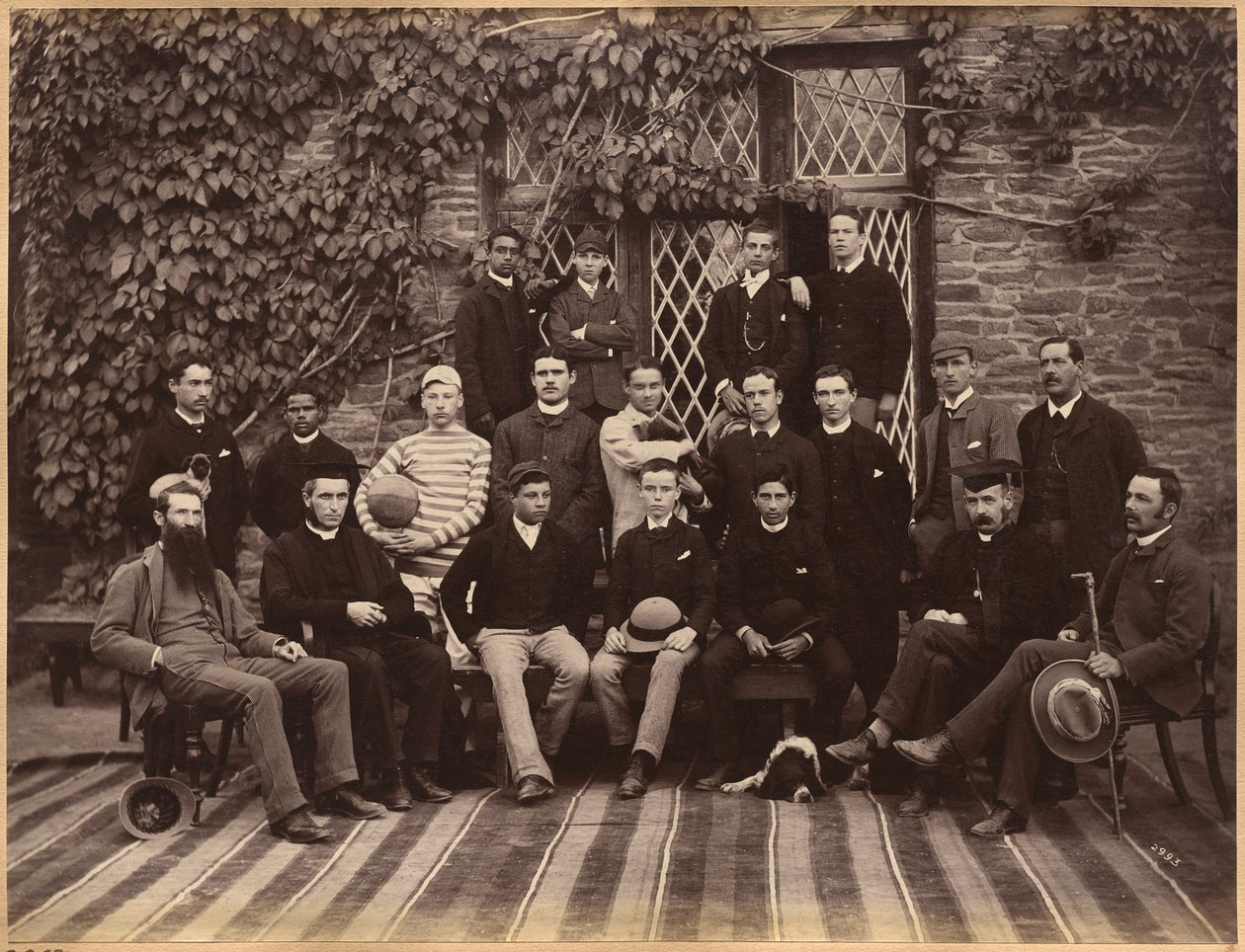 High Class Students and Teachers at Bishop Cotton School, Shimla (verso) by Raja Deen Dayal