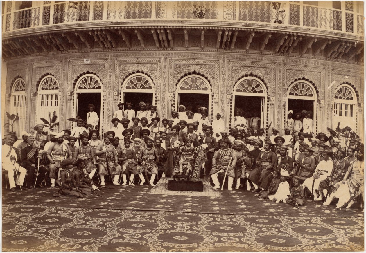 Maharaja Scindia, nobles, and high officials, Gwalior by Raja Deen Dayal