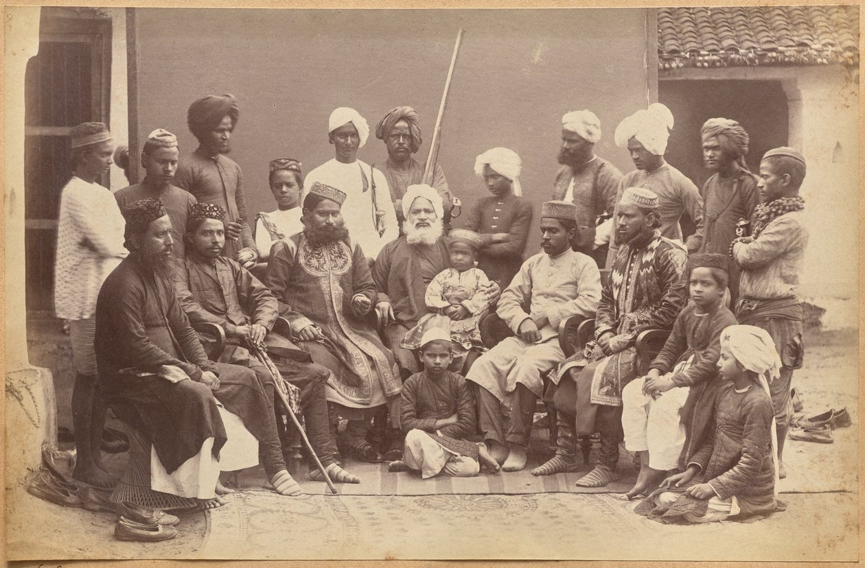 Mowhri Rahman Alli Khan family, Rewa (recto, bottom) by Raja Deen Dayal