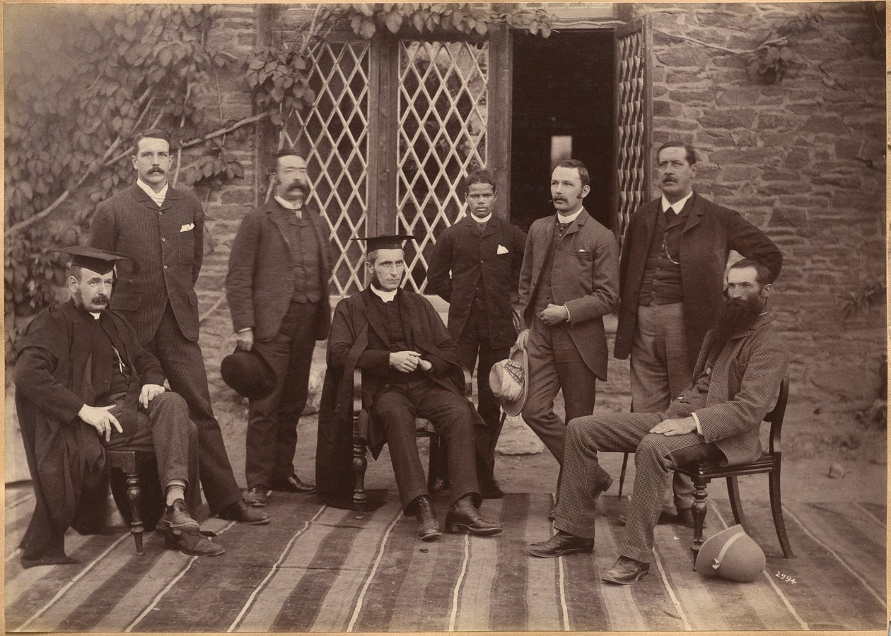 Principal and Teachers of Bishop Cotton School, Shimla (recto) by Raja Deen Dayal
