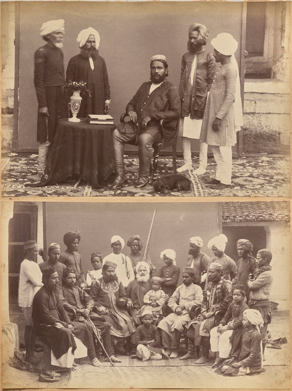 Ramkishore Singh, Rewa (recto, top); Mowhri Rahman Alli Khan family, Rewa (recto, bottom) by Raja Deen Dayal