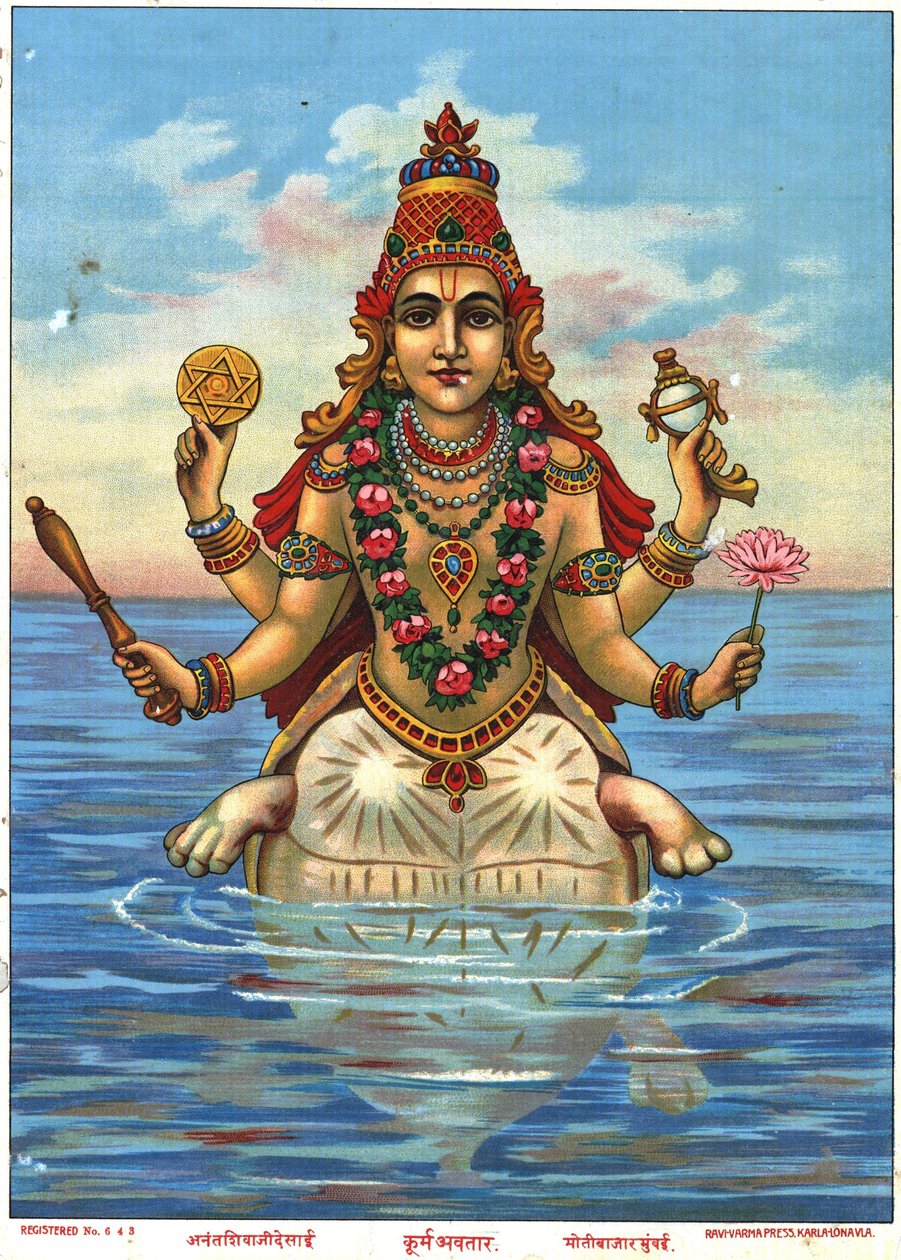 Kurma Avatar by Raja Ravi Varma by Raja Ravi Varma
