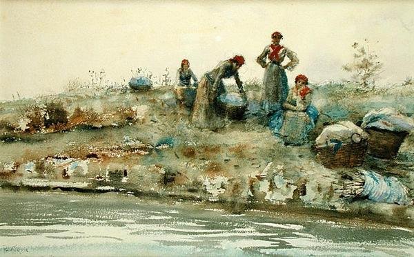 Washerwomen in Venice by Ralph Wormsley Curtis