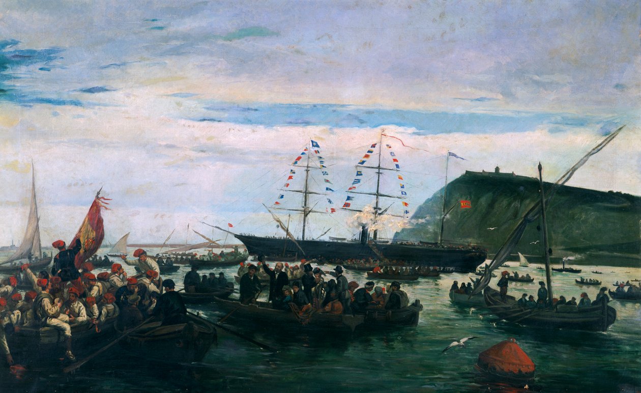 Catalan volunteers embarking for the war in Cuba in 1870 by Ramón Padró y Pedret