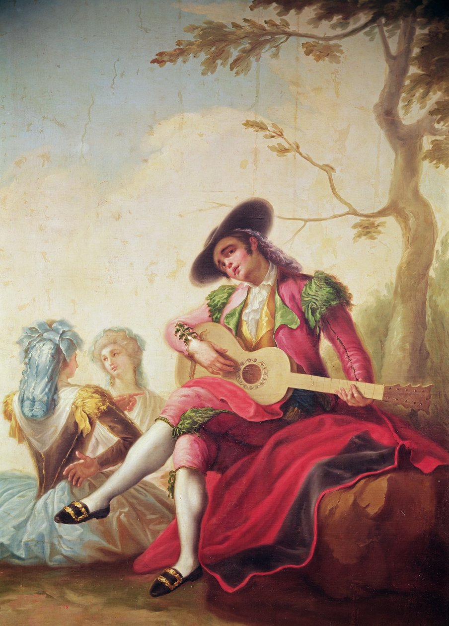 The Elegant Man Playing Guitar by Ramon Bayeu y Subias