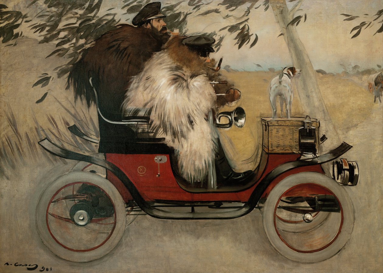 Ramon Casas and Pere Romeu in an Automobile by Ramon Casas i Carbo