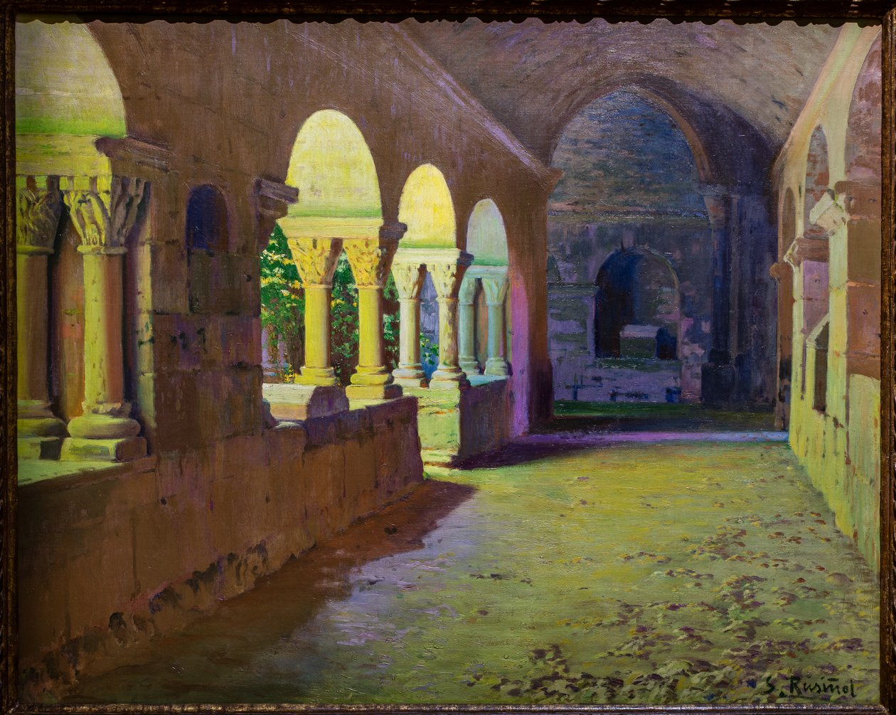 The Cloister of San Benet de Bages by Ramon and Rusinol Santiago (1861 1932) Casas