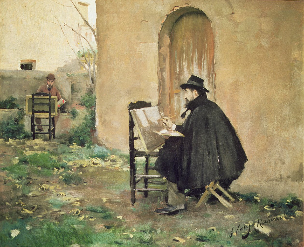 Rusinol and Casas Painting by Ramon and Rusinol Santiago (1861 1932) Casas