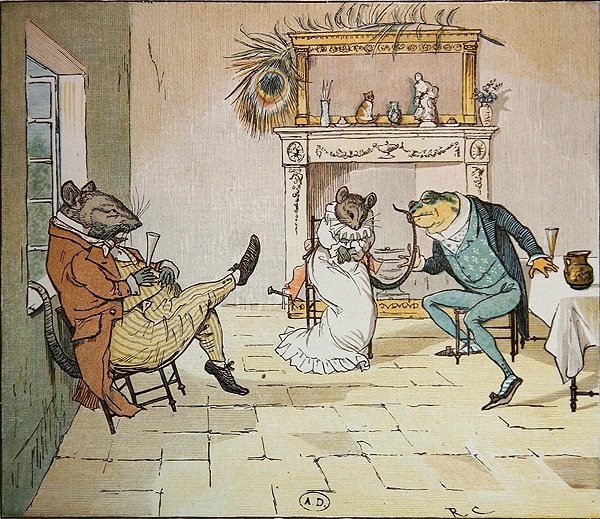 Pray, Mr Frog, will you give us a song?, illustration from A Frog Who Would a Wooing Go, c.1900 by Randolph Caldecott