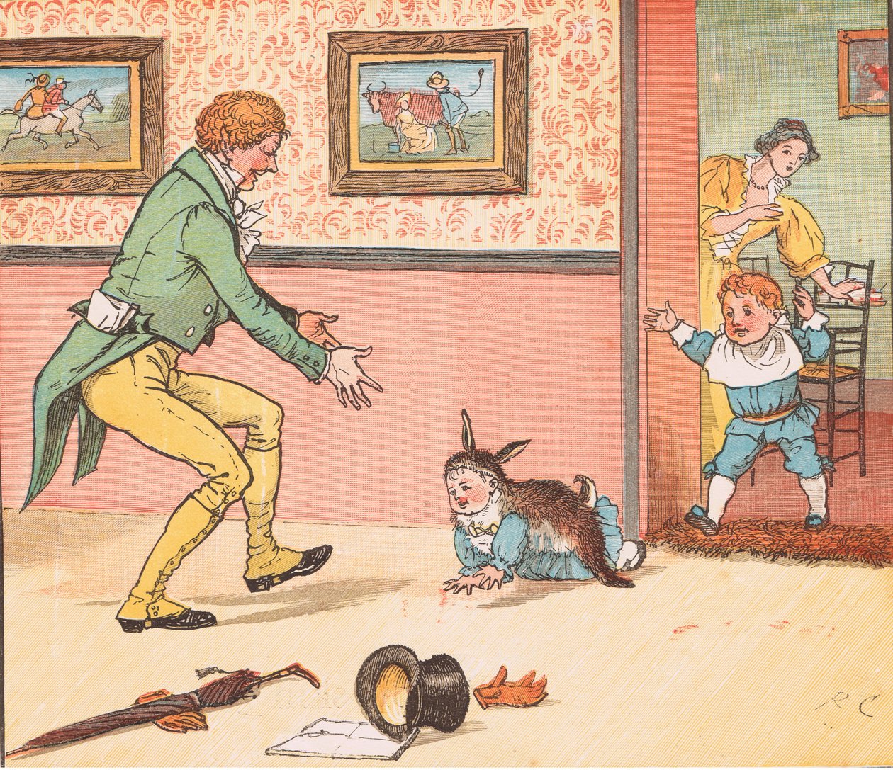 Gone to fetch a rabbit skin by Randolph Caldecott