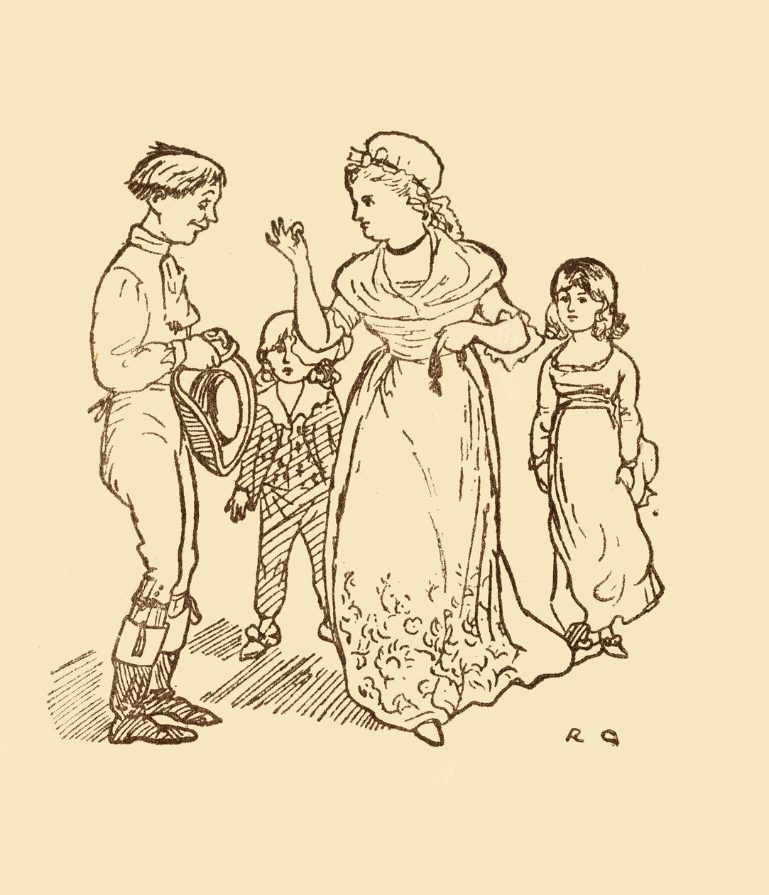 Mrs Gilpin pays the postboy to find her husband by Randolph Caldecott