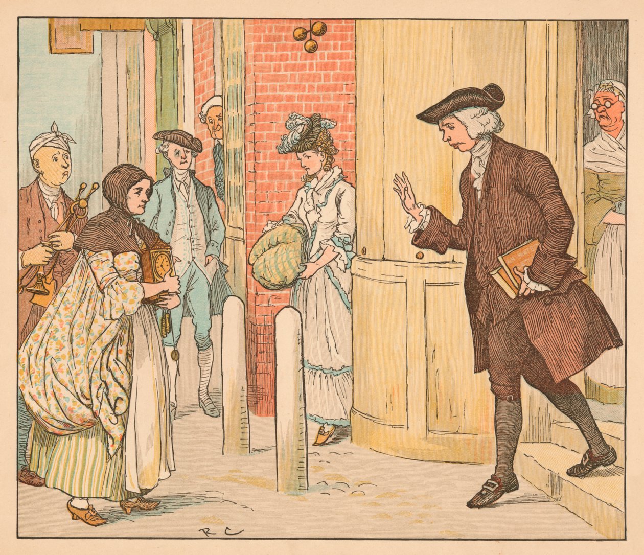 People Outside a Pawn Shop, c1885, 1934 by Randolph Caldecott